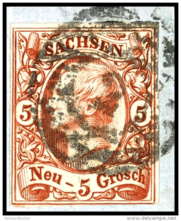 5 Ngr R&ouml;tlichbraun Tadellos Auf Briefst&uuml;ck, Luxus, Gepr. Richter, Mi. 220,--, Katalog: 12e BS5 Ngr... - Saxe