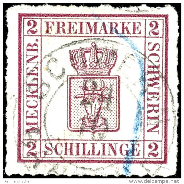 2 S Dunkelmagenta Tadellos Gestempelt, Kabinett, Gepr. Richter, Mi. 300,--, Katalog: 6a O2 S Dark Magenta Neat... - Mecklenbourg-Schwerin