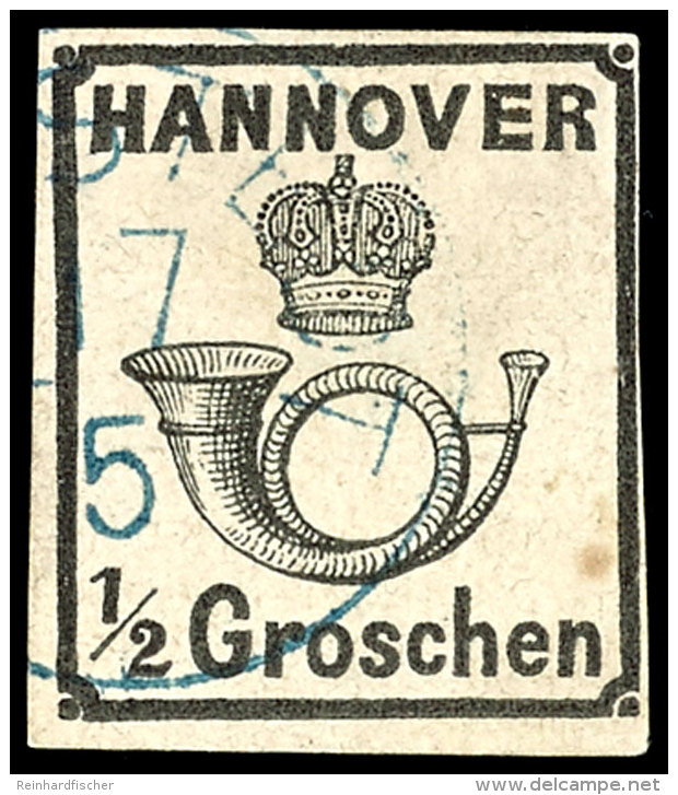 1/2 Gr. Schwarz Tadellos Gestempelt, Tiefst Gepr. Pfenninger, Mi. 250,--, Katalog: 17y O1 / 2 Gr. Black Neat... - Hanovre