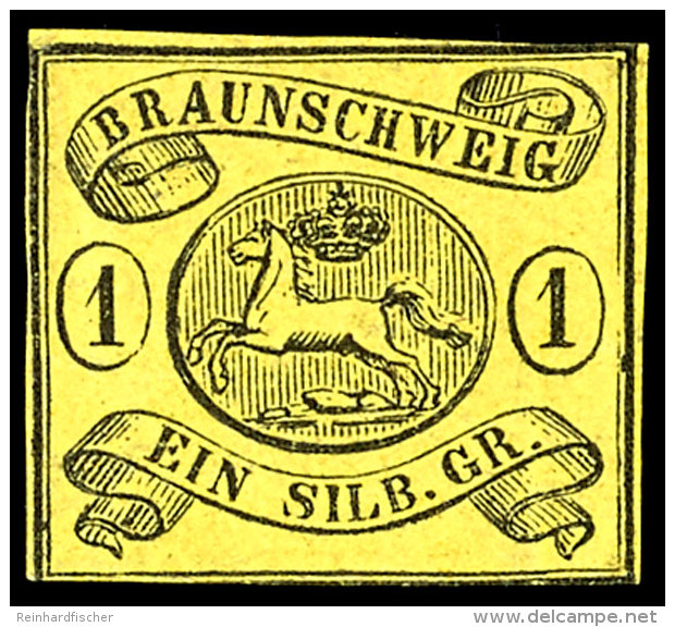 1 Sgr. Schwarz Auf Lebhaftgraugelb Ungebraucht Ohne Gummi, Mi. 250,--, Katalog: 11A OG1 Sgr. Black On Bright... - Brunswick