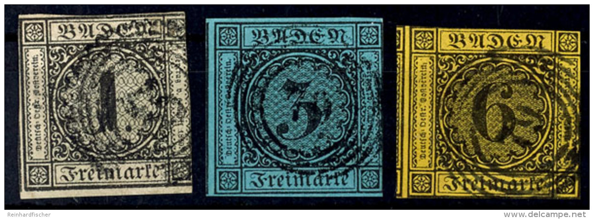 1 Kr., 6 Kr. Und 3 Kr. Tadellos Gestempelt, Pracht/Kabinett, Mi. 110,--, Katalog: 5+7+8 O1 Kr., 6 Kr. And 3 Kr.... - Otros & Sin Clasificación