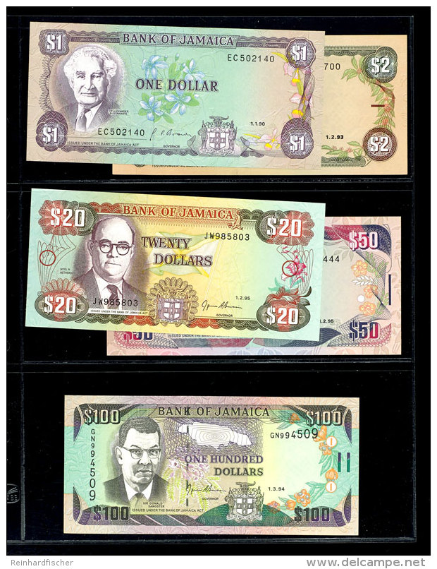 Jamaika, Lot Von 5 Banknoten, Alle Kassenfrisch.  Jamaica, Lot From 5 Banknotes, All Mint Never Used. - Otros & Sin Clasificación