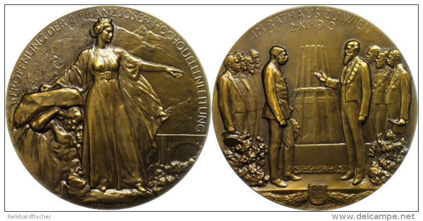 &Ouml;sterreich, Franz Joseph, Bronzemedaille (Durchmesser Ca. 91mm, 260,95g),1910, Von Stefan Schwartz, Auf Die... - Otros & Sin Clasificación