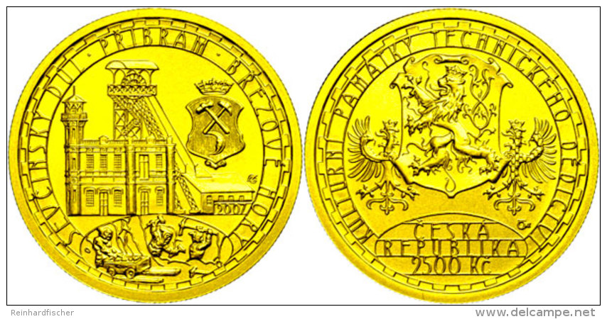 2500 Kronen, Gold, 2007, Bribram-Brezove Hory Mine, KM 95, In Ausgabeschatulle, St.  St2500 Coronas, Gold,... - República Checa