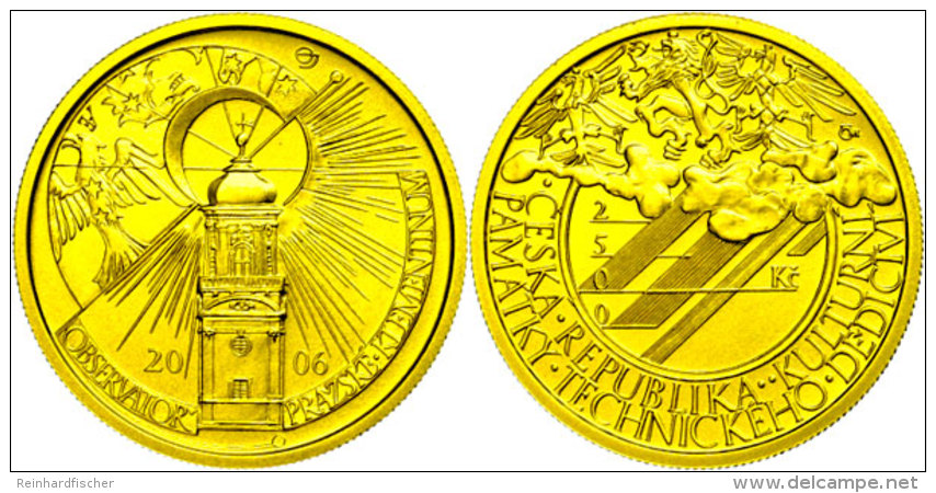 2500 Kronen, Gold, 2006, Prager Klementinum, KM 90, In Ausgabeschatulle, St.  St2500 Coronas, Gold, 2006,... - República Checa