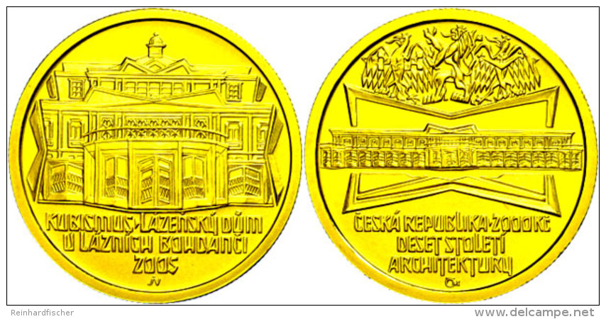 2000 Kronen, Gold,  2005, Lazne Bohdanec, KM 87, In Ausgabeschatulle, St.  St2000 Coronas, Gold, 2005, Lazne... - República Checa