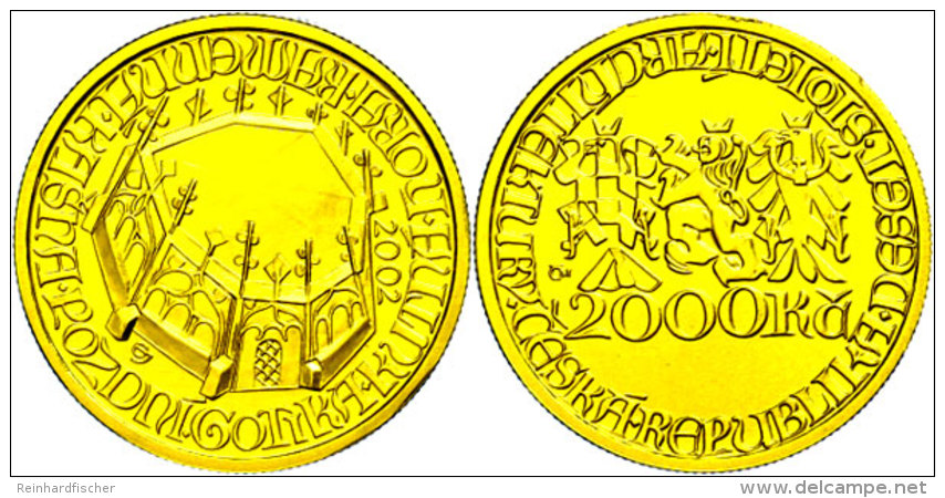 2000 Kronen, Gold, 2002, Kutna Hora, KM 67, Auflage Nur 2500 St&uuml;ck, In Ausgabeschatulle Mit Zertifikat, St. ... - República Checa