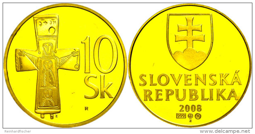 10 Kronen, Gold, 2008, 15,55g Fein, Auflage Nur 200 St&uuml;ck! Mit Zertifikat In Ausgabeschatulle Aus Massivem... - Eslovaquia