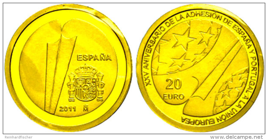 1/4 Euro, Gold, 2011, Portugal In Der Europ&auml;ischen Union, Im M&uuml;nzr&auml;hmchen, Auflage Nur 12.000... - Portugal