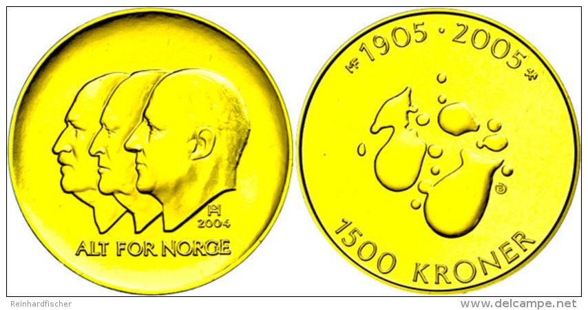 1500 Kroner, Gold, 2004, Erd&ouml;lf&ouml;rderung, KM 475, Sch&ouml;n 130, Im Holzetui Mit Kapsel Und Zertifikat,... - Noruega