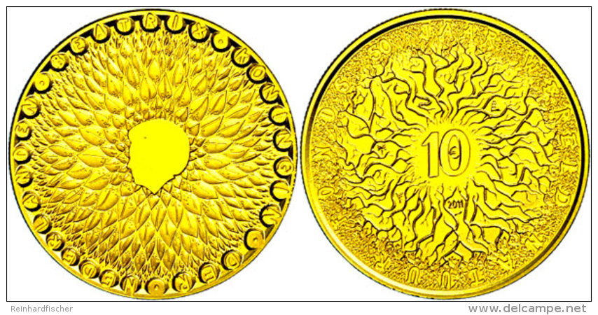 10 Euro, Gold, 2011, 50 Jahre World Wildlife Fund, KM 300, Sch&ouml;n 190, Im Holzetui Mit OVP Und Zertifikat,... - Otros & Sin Clasificación