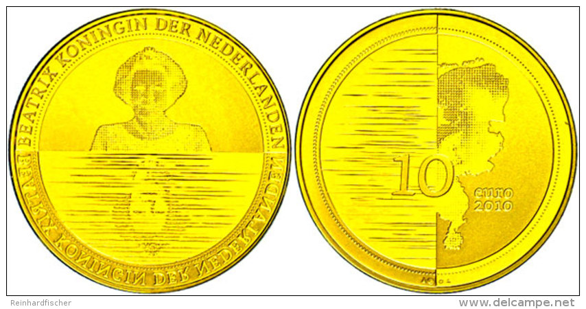 10 Euro, Gold, 2010, Wasser In Den Niederlanden, KM 297, Sch&ouml;n 178, Im Holzetui Mit OVP Und Zertifikat,... - Otros & Sin Clasificación