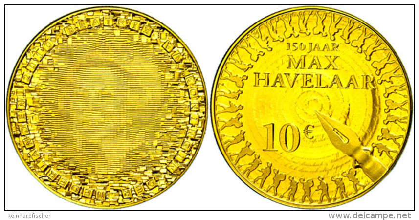 10 Euro, Gold, 2010, 150 Jahre Max Havelaar, KM 295, Sch&ouml;n 175, Im Holzetui Mit OVP Und Zertifikat, Auflage... - Otros & Sin Clasificación