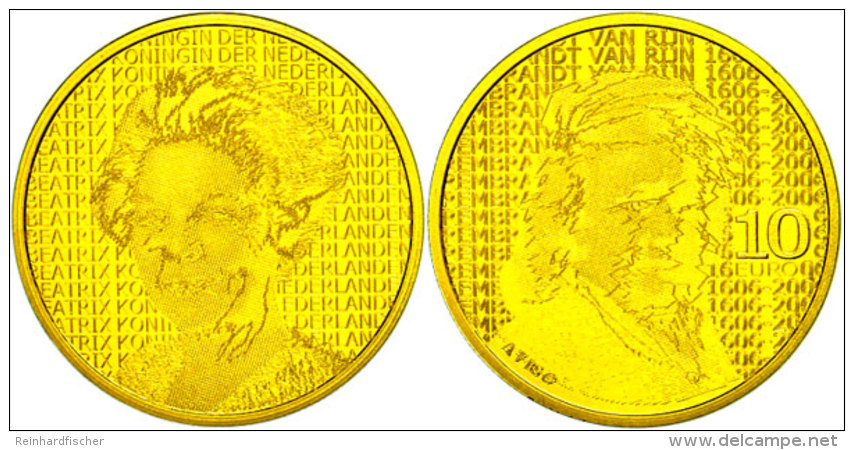 10 Euro, Gold, 2006, 400. Geburtstag Von Rembrandt Harmenzoon Van Rjin, KM 291, Sch&ouml;n 148, Im Holzetui Mit OVP... - Otros & Sin Clasificación