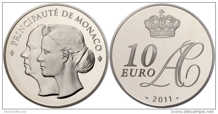 10 Euro, 2011, Albert II., Auf Die Hochzeit, Auflage Nur 4000 St&uuml;ck!, Mit Zertifikat In Schatulle Und OVP, PP.... - Otros & Sin Clasificación