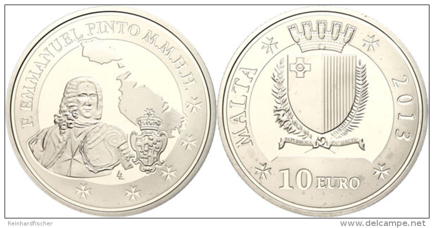 10 Euro, 2013, Manuel Pinto Da Fonseca, Sch&ouml;n 150, Mit Zertifikat In Ausgabeschatulle, PP.  PP10 Euro,... - Malta