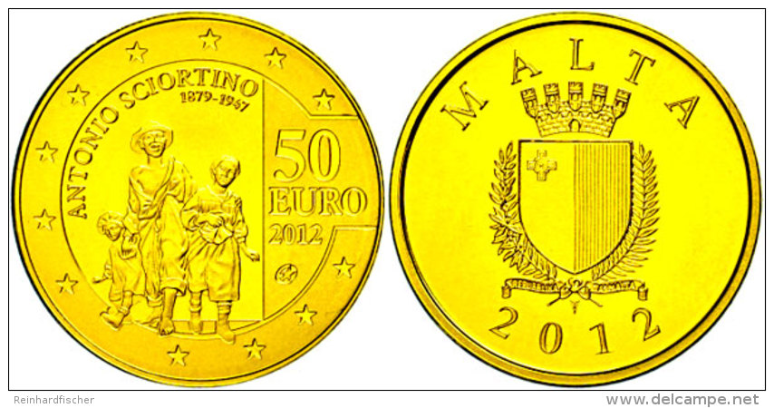 50 Euro, Gold, 2012, Les Gavroches, Ca. 5,95g Fein, Auflage Nur 2000 St&uuml;ck, Sch&ouml;n 146, KM 146, Mit... - Malta