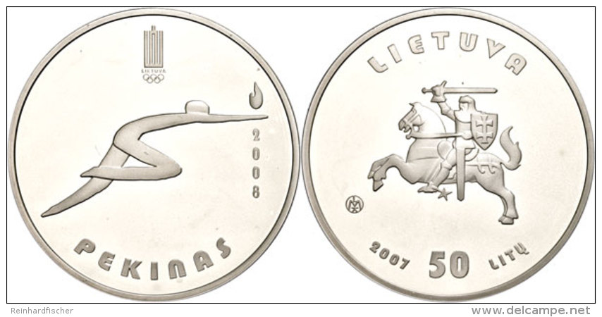 50 Litu, 2007, XXIX. Olympische Sommerspiele In Beijing, KM 152, Sch&ouml;n 85, Im Papieretui Mit Kapsel Und... - Lituania