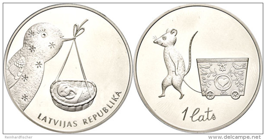 1 Lats, 2013, Baby Coin, Im Etui Mit Kapsel Und Zertifikat, Auflage Nur 5.000 St&uuml;ck, Angelaufen, PP.  PP1... - Letonia