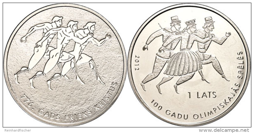 1 Lats, 2012, XXX. Olympische Sommerspiele In London, KM 128, Sch&ouml;n 127, Im Etui Mit Zertifikat, Auflage Nur... - Letonia