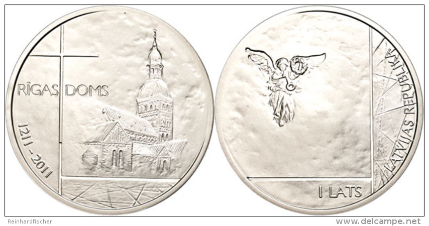 1 Lats, 2011, 800 Jahre Dom Zu Riga, KM 123, Sch&ouml;n 122, Im Etui Mit Kapsel Und Zertifikat, Auflage Nur 5.000... - Letonia