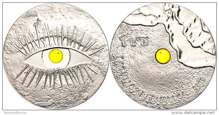 1 Lats, 2010, Bernsteinstra&szlig;e, KM 109, Sch&ouml;n 107, Im Etui Mit Kapsel Und Zertifikat, Auflage Nur 7.000... - Letonia