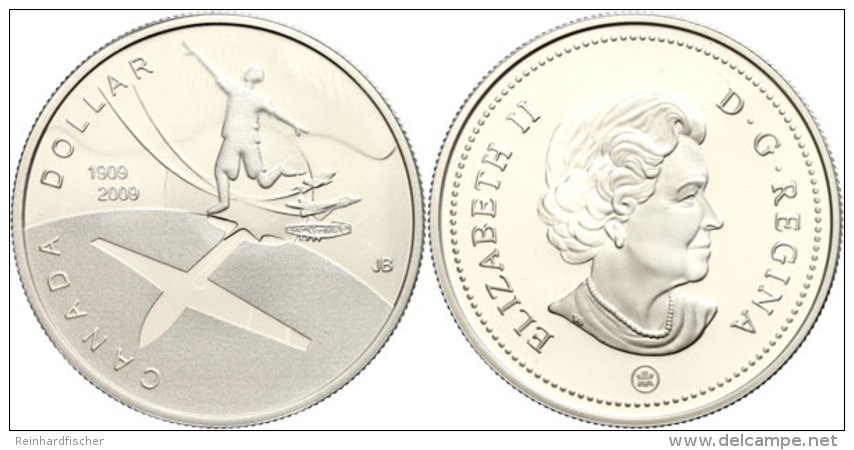 1 Dollar, 2009, 100 Jahre Motorflug In Kanada, KM 889, Sch&ouml;n 829, Im Etui Mit OVP Und Zertifikat, Auflage Nur... - Canada