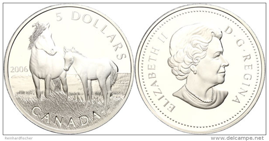 5 Dollars, 2006, Tiermotive - Ponystute (ohne Briefmarken), KM 586, Sch&ouml;n 670, Im Etui Mit OVP Und Zertifikat,... - Canada