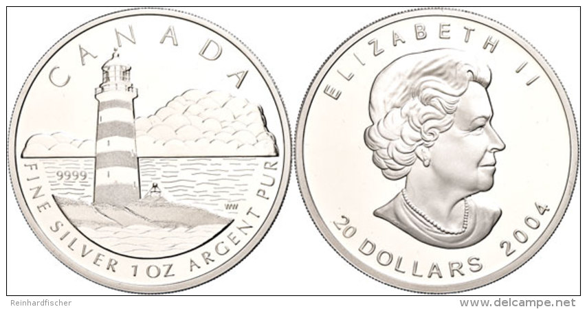 20 Dollars, 2004, 200 Jahre Leuchtturm Auf Sambro Island, Sch&ouml;n 579, Im Etui Mit OVP Und Zertifikat, Auflage... - Canada