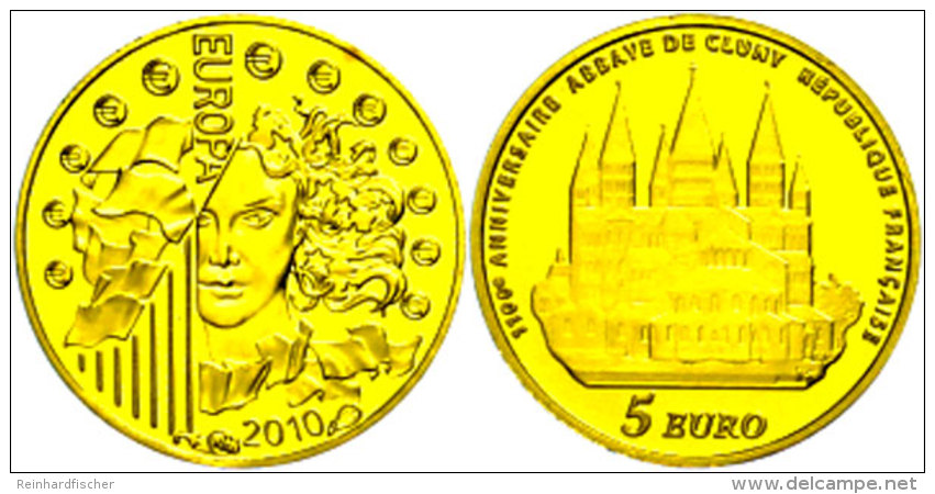 5 Euro, Gold, 2010, Europ&auml;ische W&auml;hrungsunion - Benediktinerkloster (910), KM 1680, Sch&ouml;n 1096, Im... - Otros & Sin Clasificación