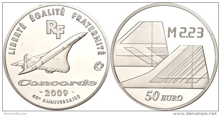 50 Euro, 2009, &Uuml;berschallflugzeug - Concorde, KM 1597, Sch&ouml;n 1023, Im Etui Mit OVP Und Zertifikat, Nr.... - Otros & Sin Clasificación