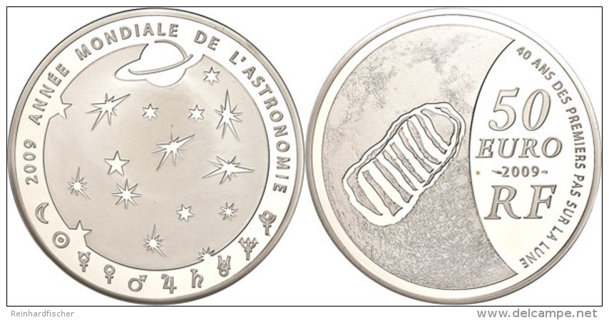 50 Euro, 2009, Mondlandung Von Apollo 11, KM 1622, Sch&ouml;n 1028, Im Etui Mit OVP Und Zertifikat, Nr. 75 Von 500... - Otros & Sin Clasificación