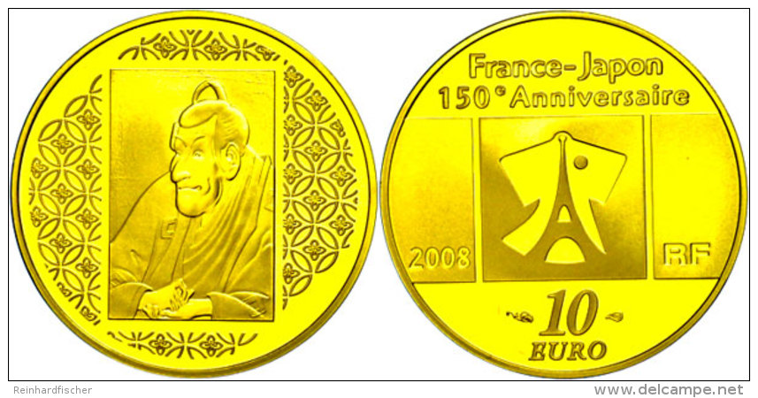 10 Euro, Gold, 2008, Handelsvertrag Mit Japan - Ichikawa Ebizo IV., KM 1553, Sch&ouml;n 975, Im Etui Mit OVP Und... - Otros & Sin Clasificación