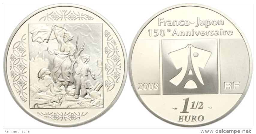 1,5 Euro, 2008, 150. Jahrestag Des Handelsvertrages Mit Japan - La Liberte Guidant Le Peuple, KM 1548, Sch&ouml;n... - Otros & Sin Clasificación