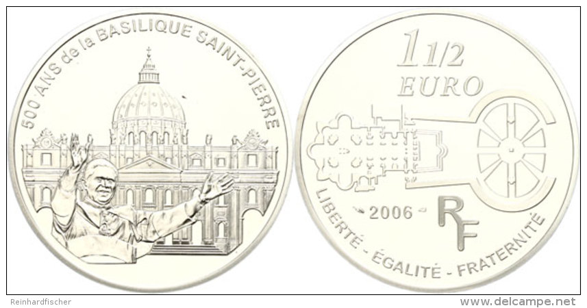 1,5 Euro, 2006, 500 Jahre Basilica Di San Pietro In Vaticano, KM 1455, Sch&ouml;n 845, Im Etui Mit OVP Und... - Otros & Sin Clasificación