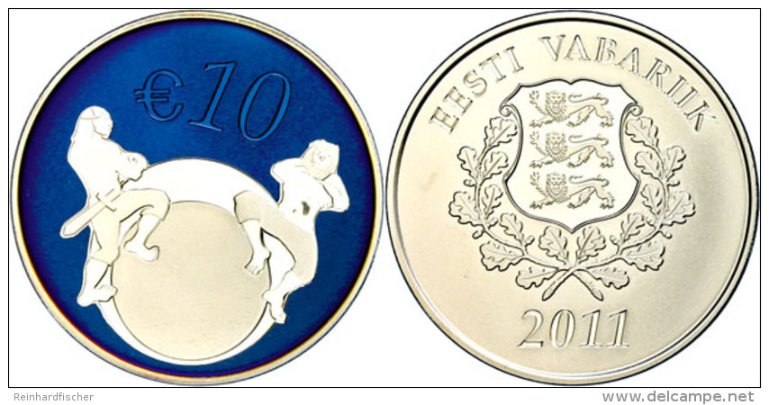 10 Euro, 2011, Estland Als Mitglied Der EU W&auml;hrungsunion, KM 71, Sch&ouml;n 65, Im Etui Mit Kapsel Und... - Estonia