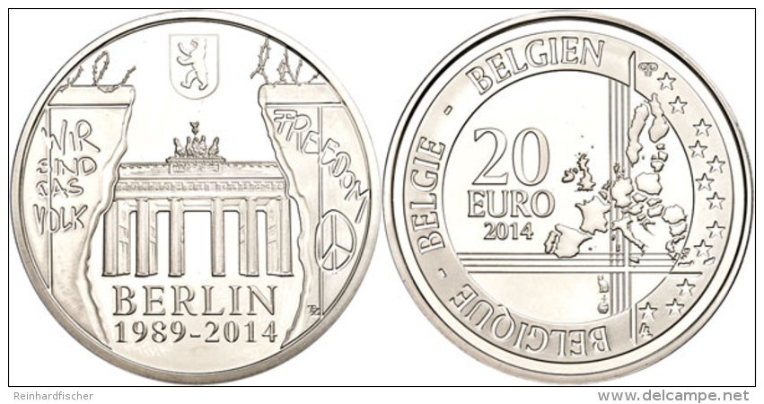 20 Euro, 2014, Fall Der Berliner Mauer, Im Etui Mit Kapsel Und Zertifikat, Auflage Nur 15.000 St&uuml;ck,... - Otros & Sin Clasificación