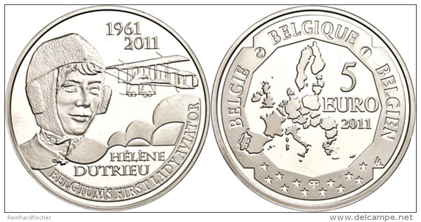 5 Euro, 2011, 50. Todestag Von Helene Dutrieu, KM 313, Sch&ouml;n 286, Im Etui Mit Kapsel Und Zertifikat, Auflage... - Otros & Sin Clasificación