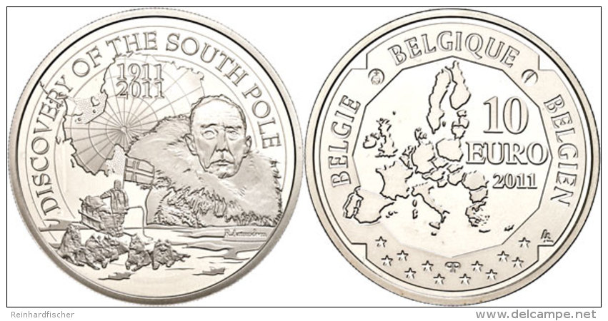 10 Euro, 2011, 100. Jahrestag Der Entdeckung Des S&uuml;dpols, KM 309, Sch&ouml;n 284, Im Etui Mit Kapsel Und... - Otros & Sin Clasificación