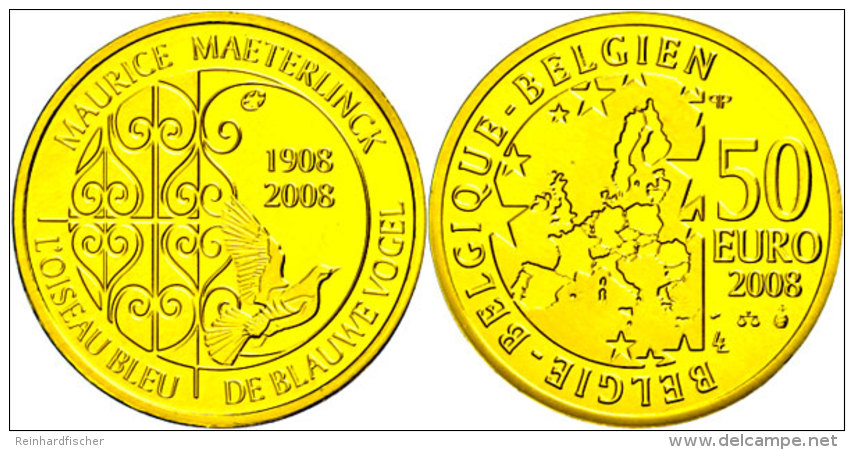 50 Euro, Gold, 2008,100 Jahre M&auml;rchenspiel - Der Blaue Vogel, KM 257, Sch&ouml;n 251, Im Etui Mit Kapsel Und... - Otros & Sin Clasificación