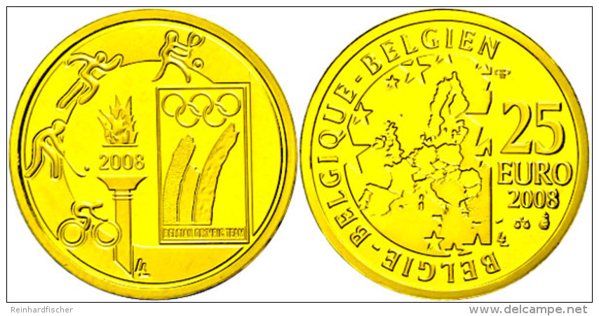 25 Euro, Gold, 2008, XXIX. Sommerspiele In Beijing, KM 269, Sch&ouml;n 253, Im Holzetui Mit Kapsel Und Zertifikat,... - Otros & Sin Clasificación