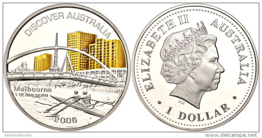 1 Dollar, 2006, Australien Entdecken - Melbourne (Tampondruck), KM 940, Sch&ouml;n 1003, Im Etui Mit OVP Und... - Otros & Sin Clasificación