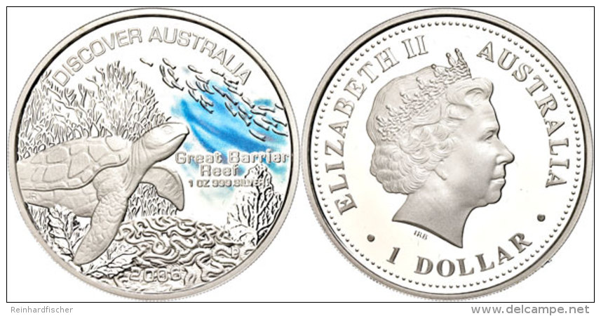 1 Dollar, 2006, Australien Entdecken - Garrier Reef (Tampondruck), KM 944, Sch&ouml;n 1007, Im Etui Mit OVP Und... - Otros & Sin Clasificación