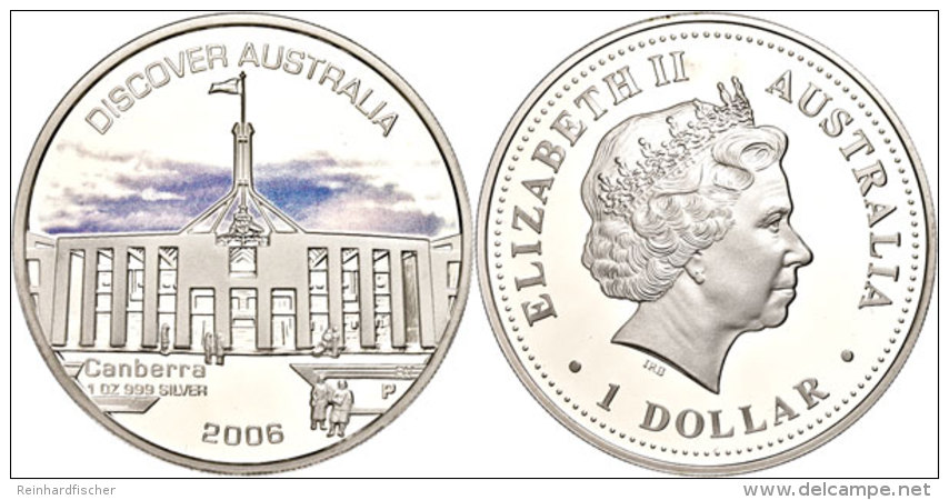 1 Dollar, 2006, Australien Entdecken - Canberra (Tampondruck), KM 942, Sch&ouml;n 1005, Im Etui Mit OVP Und... - Otros & Sin Clasificación