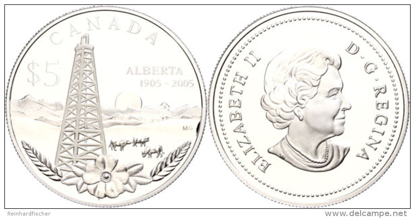 5 Dollars, 2005, 100 Jahre Alberta, KM 554, Sch&ouml;n 616, Im Etui Mit OVP Und Zertifikat, Auflage Nur 20.000... - Otros & Sin Clasificación