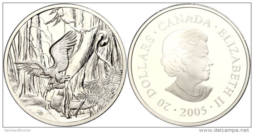 20 Dollars, 2005, Kanadische Nationalparks - Adler Im Naturreservat, KM 564, Sch&ouml;n 628, Im Etui Mit OVP Und... - Otros & Sin Clasificación