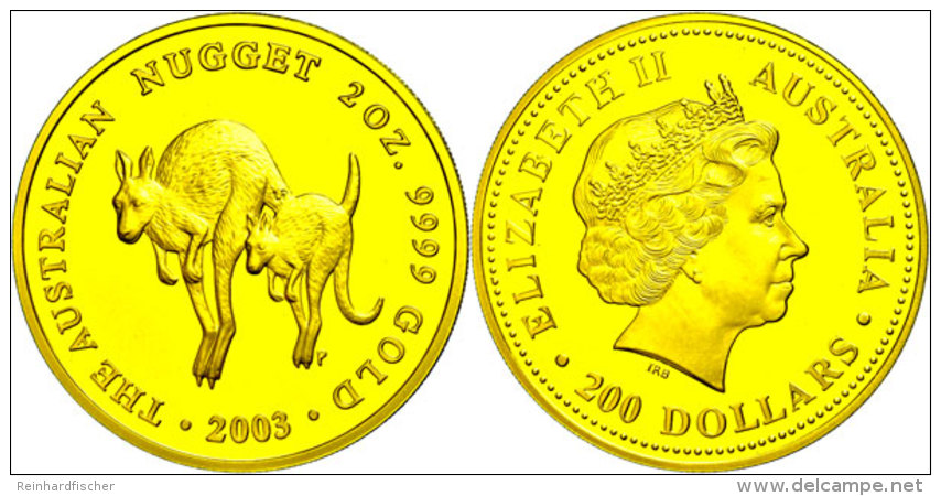 200 Dollars, Gold, 2003, K&auml;nguru, 2 Unzen Gold, Auflage Lt. Sch&ouml;n Nur Max. 200 St&uuml;ck! Sch&ouml;n... - Otros & Sin Clasificación