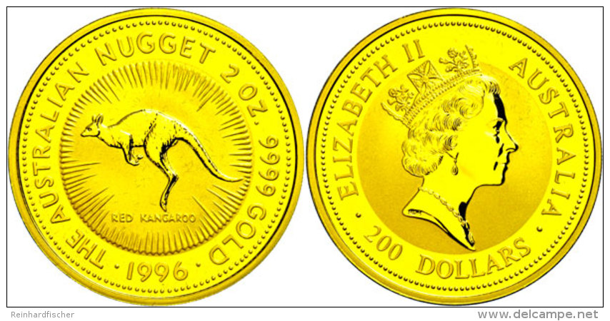 200 Dollars, Gold, 1996, K&auml;nguru, 2 Unzen Gold, Auflage Lt. Sch&ouml;n Nur 125 St&uuml;ck! Sch&ouml;n 334, In... - Otros & Sin Clasificación