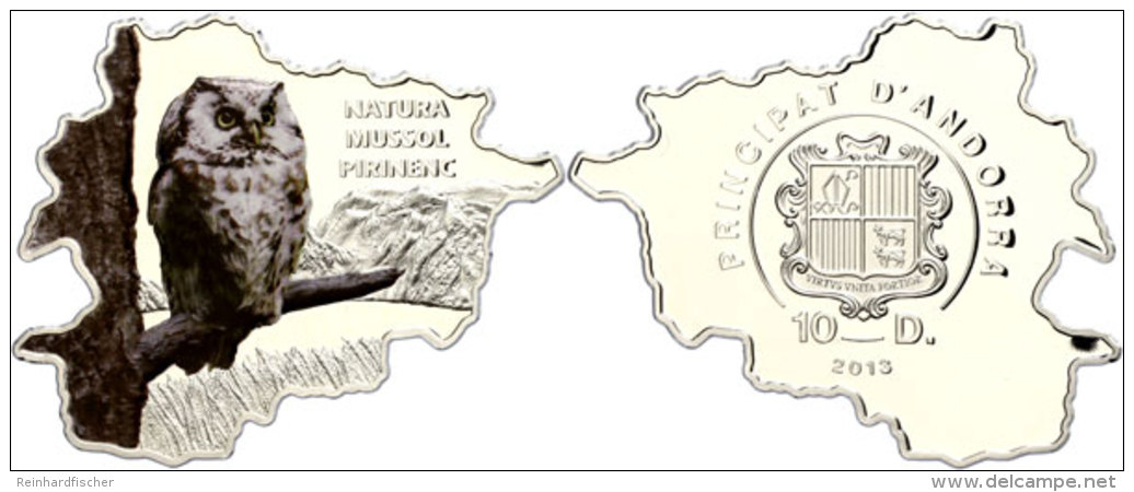 10 Diners, 2013, Rauhfu&szlig;kauz, 1 Oz Silber, PP In Orig.Schatulle  PP10 Diners, 2013, Boreal Owl, 1 Oz... - Andorra