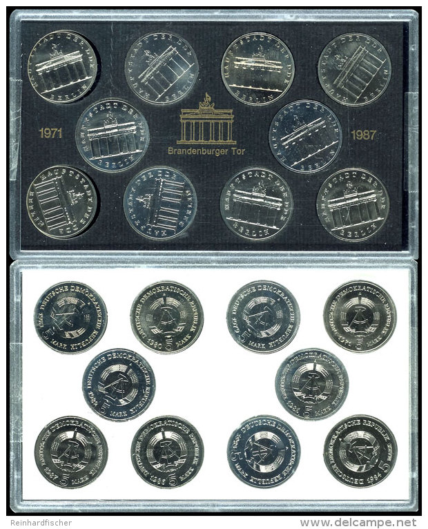 5 Mark, 1971/87, Brandenburger Tor, Kpl. Serie Von 10 St&uuml;ck Mit Den Beiden Seltenen Jahrg&auml;ngen 1983 Und... - Otros & Sin Clasificación